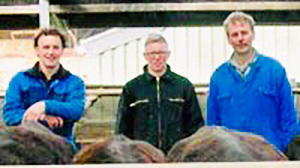 Klaas Vlaar and two men at farm
