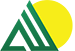 green mountains in front of yellow sun logo